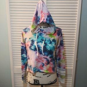 Inspired Hearts Tye Dye Cropped Hoodie